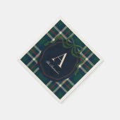 Serviette En Papier Elegant Preppy Plaid Monogram Christmas (Coin)