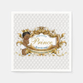 Serviette En Papier Élégant Prince Africain Diamant Blanc (Devant)