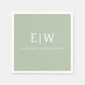 Serviette En Papier Élégant professionnel simple Monogramme minimalist (Devant)