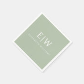 Serviette En Papier Élégant professionnel simple Monogramme minimalist (Coin)