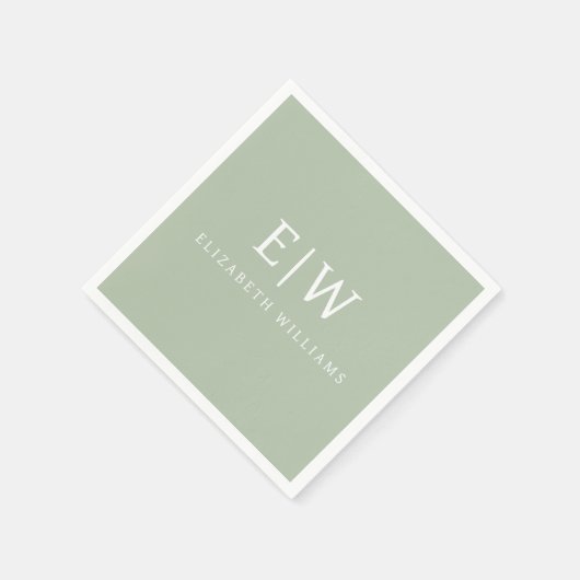 Serviette En Papier Élégant professionnel simple Monogramme minimalist (Coin)