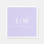 Serviette En Papier Élégant professionnel simple Monogramme minimalist (Devant)