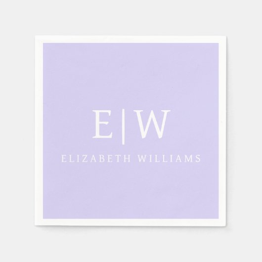 Serviette En Papier Élégant professionnel simple Monogramme minimalist (Devant)