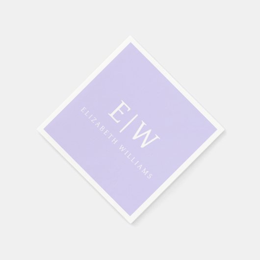 Serviette En Papier Élégant professionnel simple Monogramme minimalist (Coin)