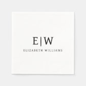 Serviette En Papier Élégant professionnel simple Monogramme minimalist (Devant)