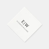 Serviette En Papier Élégant professionnel simple Monogramme minimalist (Coin)