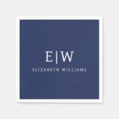 Serviette En Papier Élégant professionnel simple Monogramme minimalist (Devant)