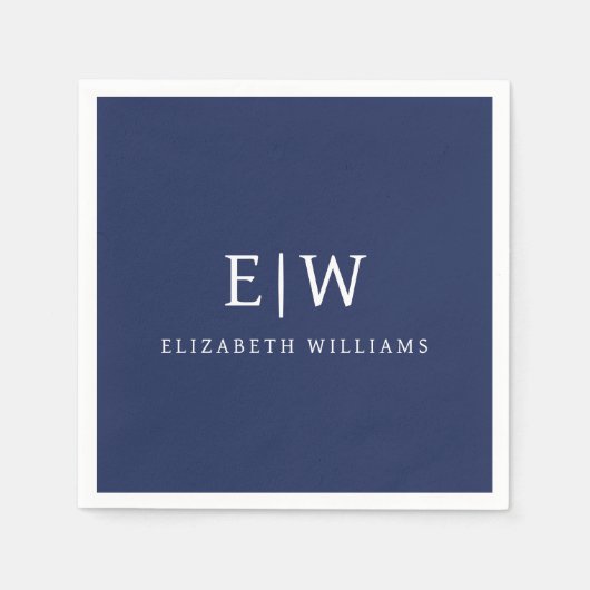 Serviette En Papier Élégant professionnel simple Monogramme minimalist (Devant)