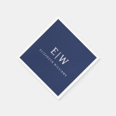 Serviette En Papier Élégant professionnel simple Monogramme minimalist (Coin)