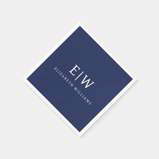 Serviette En Papier Élégant professionnel simple Monogramme minimalist (Coin)