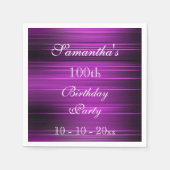 Serviette En Papier Elégant Psychedélique Purple 100e anniversaire (Devant)