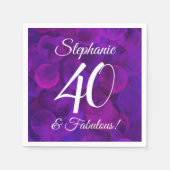 Serviette En Papier Elégant Purple 40 et Fabuleux fête d'anniversaire (Devant)