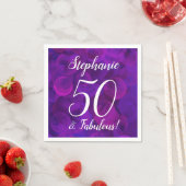 Serviette En Papier Elégant Purple 50 et Fabuleux fête d'anniversaire (En situation)