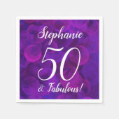 Serviette En Papier Elégant Purple 50 et Fabuleux fête d'anniversaire (Devant)