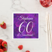 Serviette En Papier Elegant Purple 60 et fête d'anniversaire sensation (En situation)