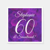 Serviette En Papier Elegant Purple 60 et fête d'anniversaire sensation (Devant)