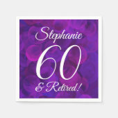 Serviette En Papier Élégant Purple 60 et Retraité (Devant)