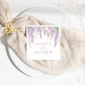 Serviette En Papier Élégant Purple Wisteria Fleurs Mariage serviettes