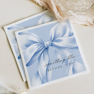 Serviette En Papier Élégant quelque chose Blue Bow Papier Napkin