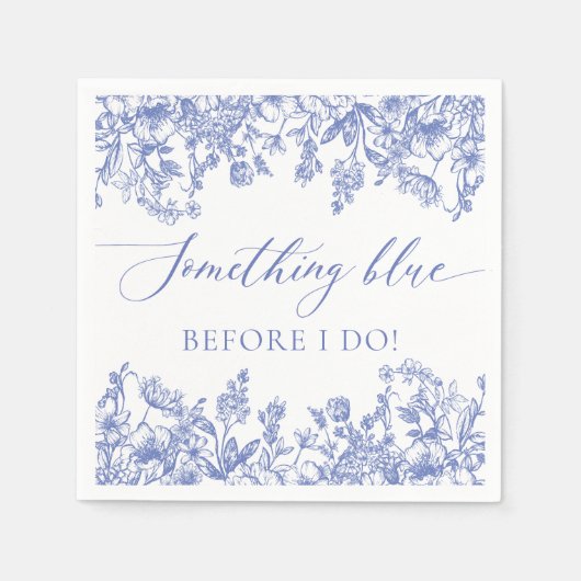 Serviette En Papier Élégant quelque chose de bleu avant de faire Fête  (Devant)