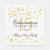 Serviette En Papier Élégant Quinceanera Party Gold Foil Parties scinti (Devant)
