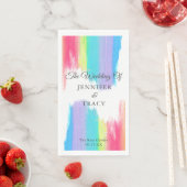 Serviette En Papier Elegant Rainbow Wedding Personalized (En situation)