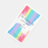 Serviette En Papier Elegant Rainbow Wedding Personalized (Coin)