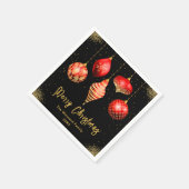 Serviette En Papier Elegant Red and Gold Ornament Christmas (Coin)