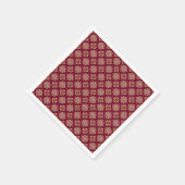 Serviette En Papier Elegant Red and Gold Pattern Design (Coin)