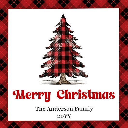 Serviette En Papier Elegant Red Black Plaid Christmas Napkin Design