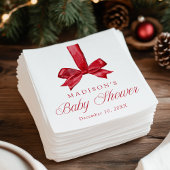 Serviette En Papier Elegant Red Bow Christmas Baby Shower