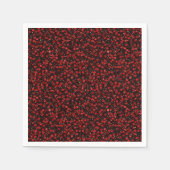 Serviette En Papier Elegant Red Confetti on Black Glitter Style (Devant)