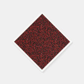 Serviette En Papier Elegant Red Confetti on Black Glitter Style (Coin)