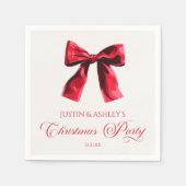 Serviette En Papier Elegant Red Coquette Bow Christmas Party (Devant)