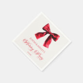 Serviette En Papier Elegant Red Coquette Bow Holiday Party (Coin)