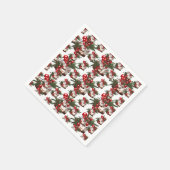 Serviette En Papier Elegant Red, White & Green Cake Pattern Holiday (Coin)