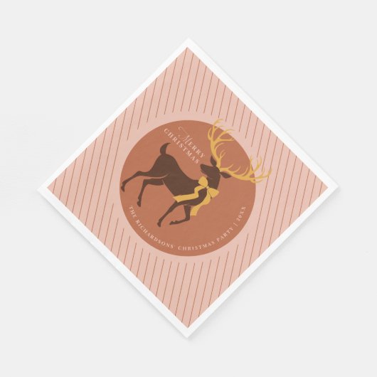 Serviette En Papier Élégant Reindeer Fête de Noël personnalisée (Coin)