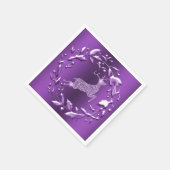 Serviette En Papier Élégant renne de Noël violet (Coin)