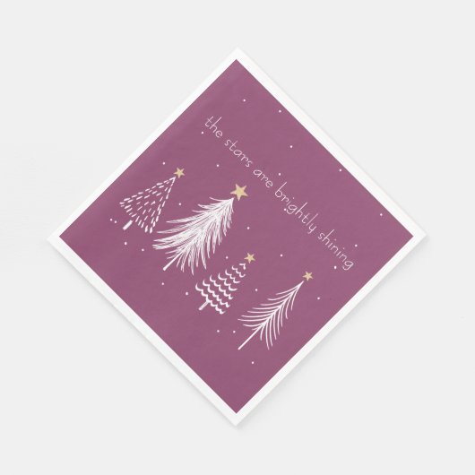 Serviette En Papier Élégant repas de Noël violet (Coin)