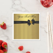 Serviette En Papier Élégant retrait noir et or (En situation)