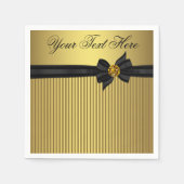 Serviette En Papier Élégant retrait noir et or (Devant)