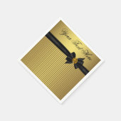 Serviette En Papier Élégant retrait noir et or (Coin)