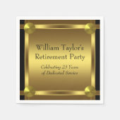 Serviette En Papier Élégant retrait noir et or (Devant)