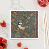 Serviette En Papier Elegant Retro Art Nouveau woodland bird (En situation)