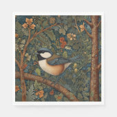 Serviette En Papier Elegant Retro Art Nouveau woodland bird (Devant)