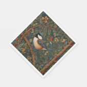 Serviette En Papier Elegant Retro Art Nouveau woodland bird (Coin)