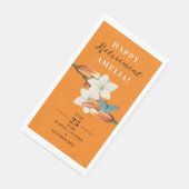 Serviette En Papier Élégant Retro Orange Retire Lilly Flower (Coin)