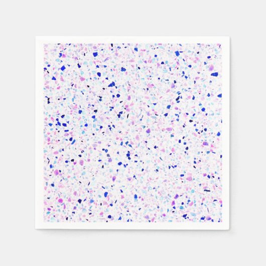 Serviette En Papier Élégant Retro Terrazzo Purple Motif blanc (Devant)