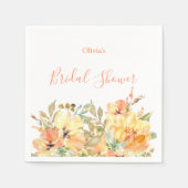 Serviette En Papier Élégant réveil floral aquarelle pour la mariée (Devant)