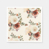 Serviette En Papier Élégant Romantique automne Floral Mariage rouge (Devant)